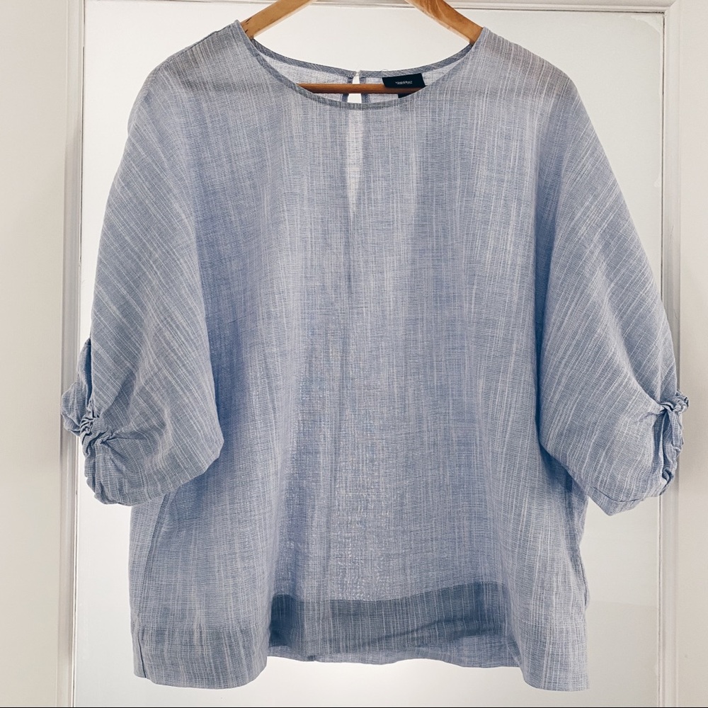 Mossimo cute wide light blue cotton top